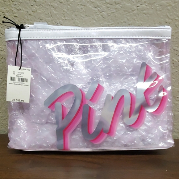 PINK Victoria's Secret Handbags - Victoria's Secret Pink | Clear And Pink Beauty/Travel Make-up/Toiletry Bag